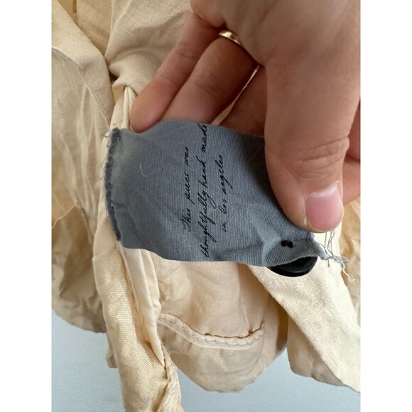 Raquel Allegra Women's Silk Linen Jai Jacket Blazer Beige Large Beach Lagenlook - Picture 6 of 8